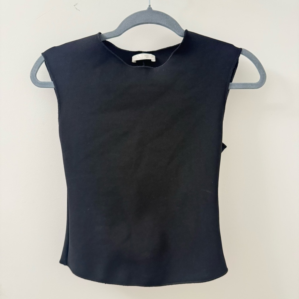 Zara Classic Black Sleeveless Top